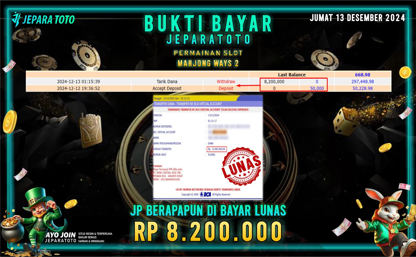 BUKTI KEMENANGAN SLOT MAHJONG WAYS 2 MEMBER JEPARATOTO