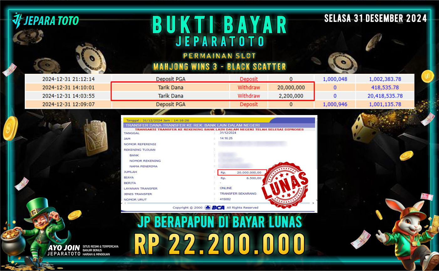 BUKTI KEMENANGAN SLOT MAHJONG WINS 3 – BLACK SCATTER MEMBER JEPARATOTO